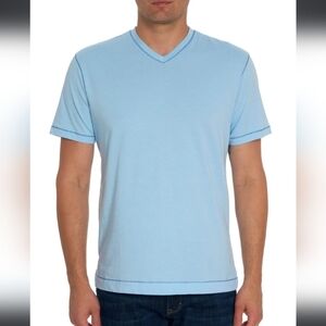 Robert Graham Classic Fit Eastwood V Neck Cotton/ Modal T Shirt. Mens XL